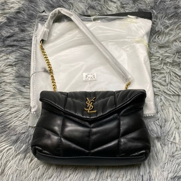 YVES SAINT LAURENT PUFFER TOY QUILTED LEATHER SHOULDER BAG IN BLACK - Picture 2 of 4